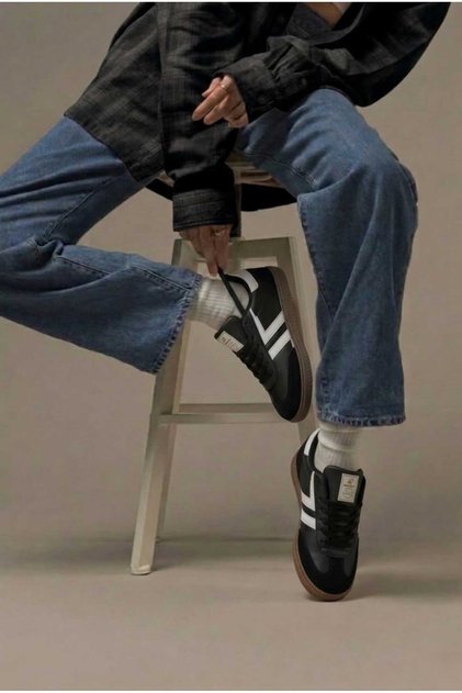 Women's Daily Lace-Up Sneaker with Stripe Detail