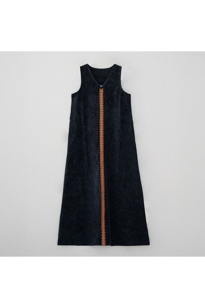 Rochie de damă Hazar 100% bumbac organic brodat, culoare antracit