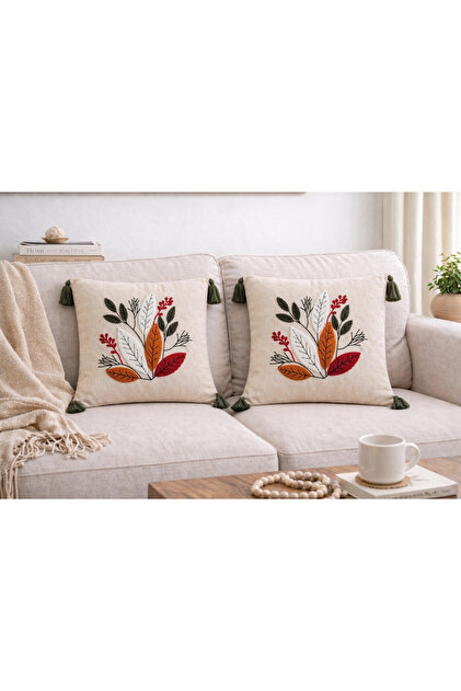 Modern Punch Embroidered 2-Piece Throw Pillow Cover 43X43 Decorative