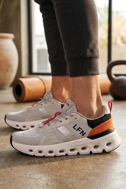 Men's Anthracite Grey-Orange Sole Lightweight Walking and Running Shoes – Technical Sneaker