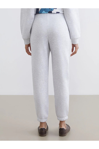 Gray Women's Thick Jogger Sweatpants with Elastic Waist