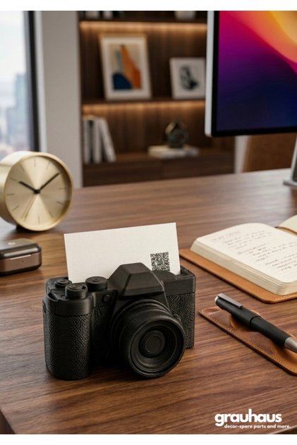 Kamera Kartvizit Tutucu Fotoğrafçı Masa Dekoru