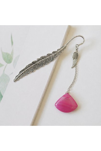 Natural Stone Agate Decorated Bookmark Teacher Friend Mother Father Wife Gift