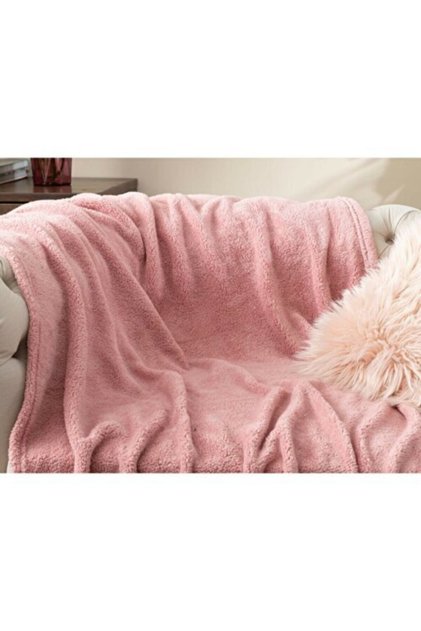 Wellsoft Battaniye Televizyon Battaniyesi Peluş Polar Battaniye Tek Kişilik 170*230 Gül Kurusu