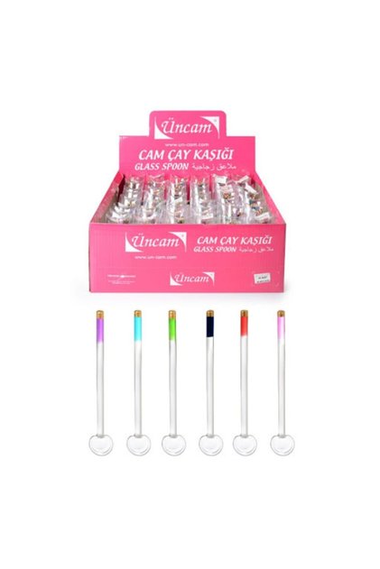 Alaca Set of 6 Glittered Glass Tea Spoons