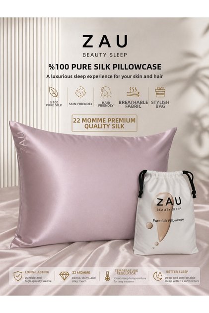 100% Pure Silk Pillowcase 22 Momme – Oeko-Tex ® & Gots Certified Fabric, Skin-Friendly Premium Quality (with Special Cover)