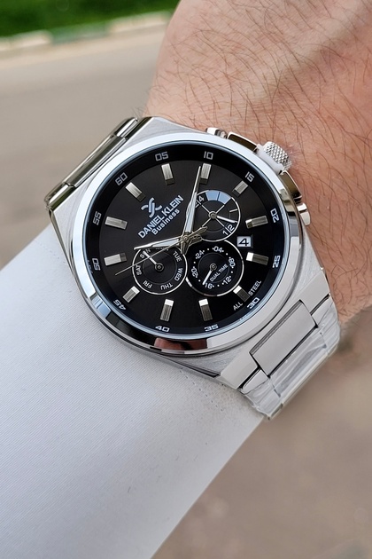 Dial Black Band Grey Color Adjustable Band Stainless Steel 5 Atm Men Wristwatch