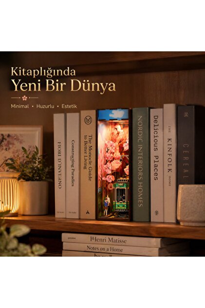 Emirgan Sakura Seyahati – Mini Ahşap Book Nook – Kendin Yap Japon