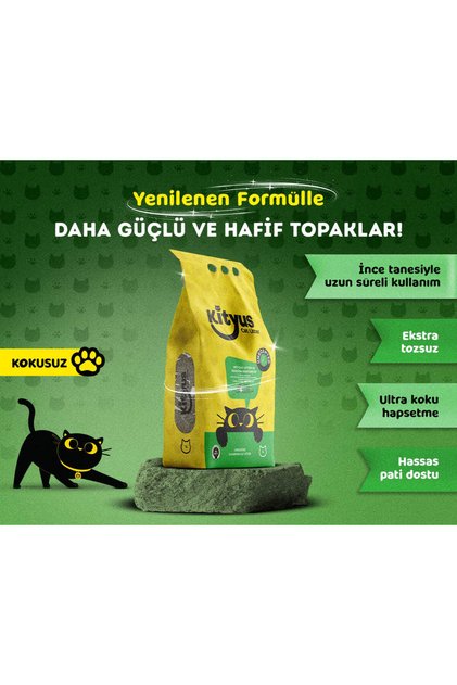 Hassas Kediler için Tozsuz,Topaklanan, Kokusuz Bentonit Kedi Kumu 5kg