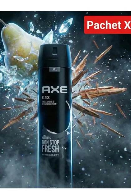 Комплект от 3 x Дезодорант спрей Black Men, XXL, 250 мл, Замразена круша и кедрово дърво, 48 часа свежест