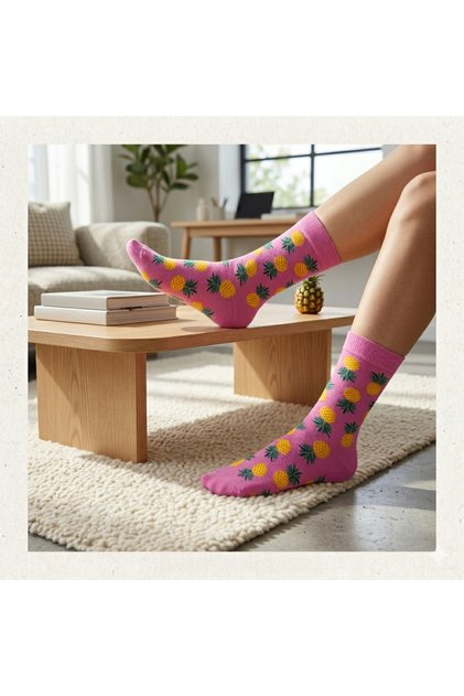 Pineapple Patterned Colorful Socks
