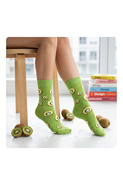 Kiwi Patterned Colorful Unisex Socks