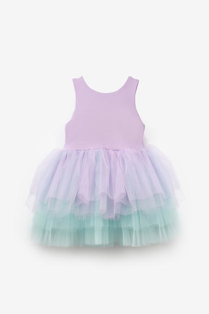 Lilac Tulle Skirted Sleeveless Baby Girl Ballerina Dress - Carmen