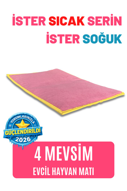 Serin (60X40CM) - 4 Mevsim Kedi/ Köpek Matı, Sıcak Veya Soğuk Kullanılabilen Minder Yatak