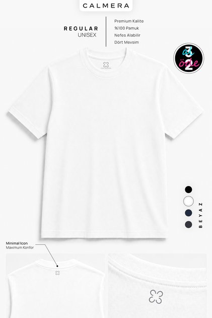 100% Cotton Regular Fit T-Shirt | Women's & Men's Unisex Crew Neck Basic T-Shirt - White