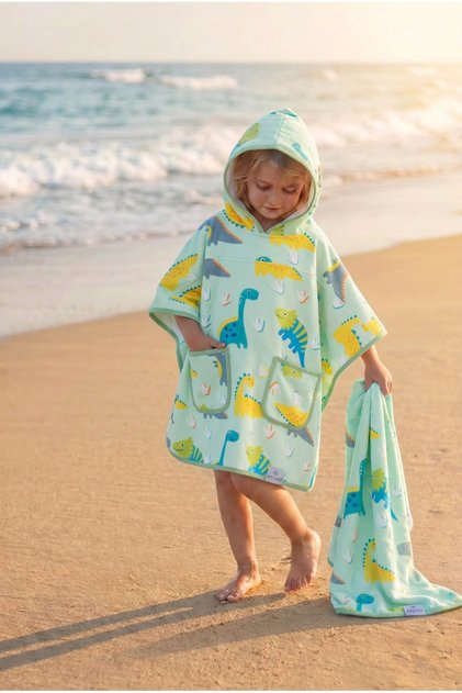 Children's Poncho Towel Dino
