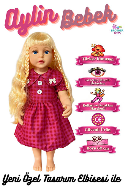 Brother Toys Büyük Boy Türkçe Konuşan Zeynep Bebek Et Bebek Gövde