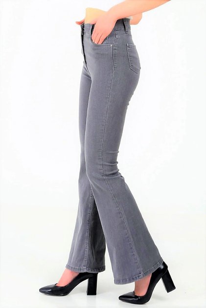 Cios Gray Lycra High Waist Spanish Jean Pants