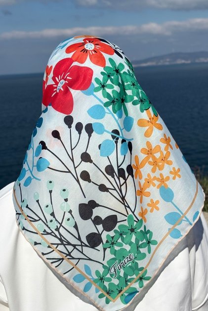 Flower Pattern Red Soft Scarf