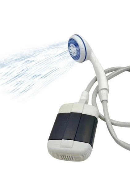 Duș portabil de camping cu robinet încorporat, USB pentru interior/exterior