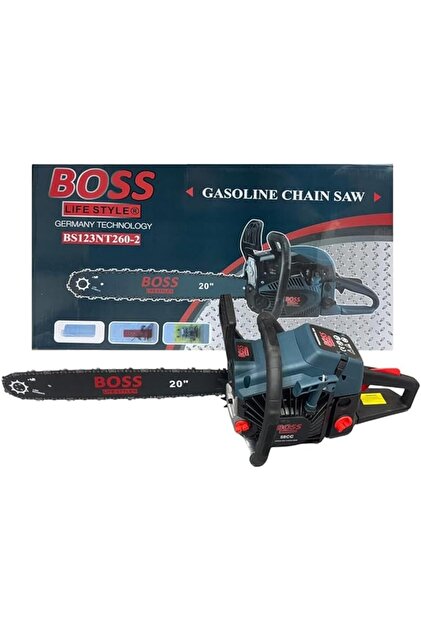 BOSS Gasoline Chain Saw, 58CC Engine, 20" Bar, Petrol Powered, Model BS123NT260-2, Germany Technolog