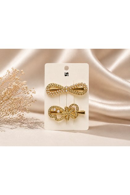 2-Piece Elegant and New Trendy Stoned and Pearled Princess Set Buckle