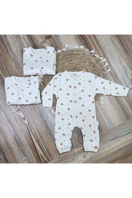 Cherry Patterned Baby Romper