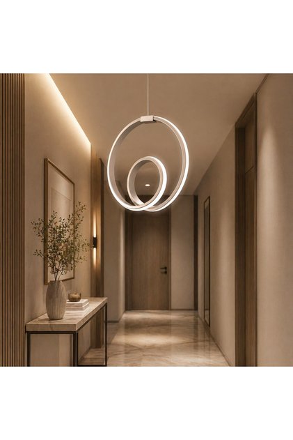 NEHİR Gri Tekli Sarkıt Led Günışığı Ultra Ledli Salon Mutfak Oda Hol Ledli Avize