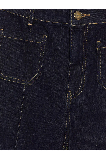 Navy Blue Straight Fit Women's Jean Trousers