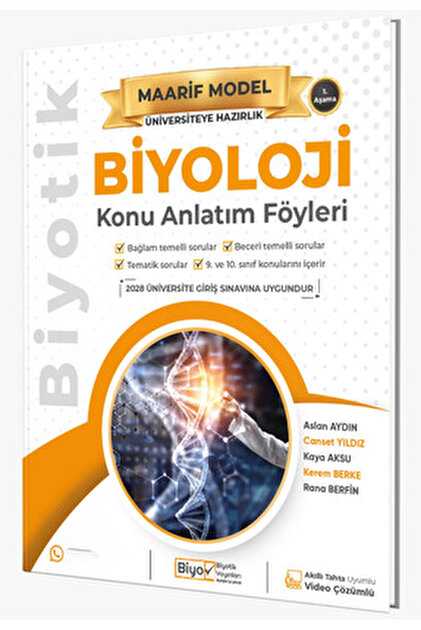 Biyotik Yayınları Üniversiteye Hazırlık 1. Aşama Biyoloji Maarif