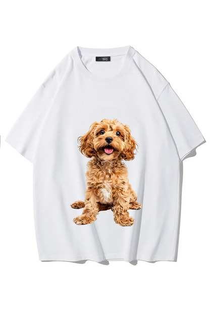 Unisex Oversize Poodle T-Shirt (White)