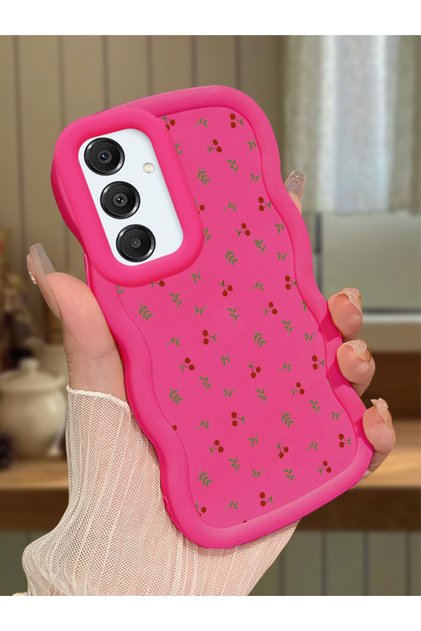 Samsung Galaxy A16 Compatible Shockproof Simple Red Silicone Phone Case Flower Pattern