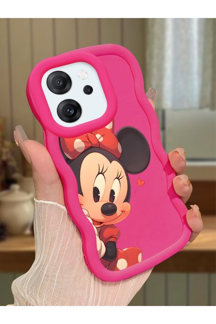 Oppo Reno 14F Compatible Shockproof Simple Red Silicone Phone Case Minnie Pattern