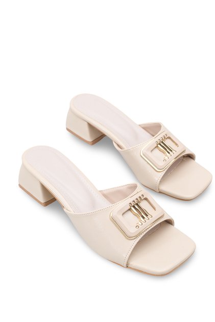 Elara Rosa Women's Heeled Slippers 0012201 Beige Rustic