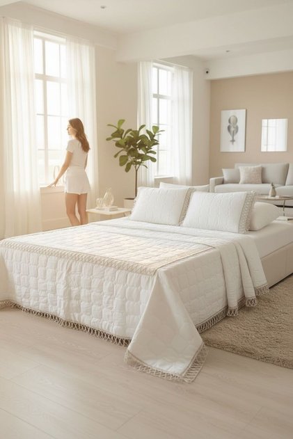 Lace Double Bedspread with Quilting