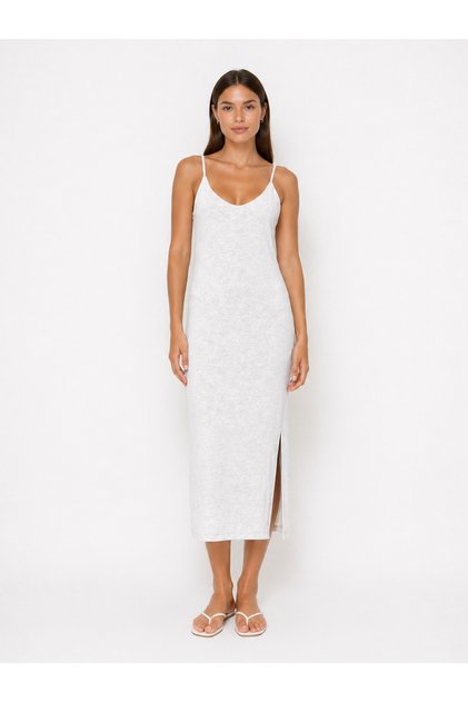 Gray Strappy Combed Cotton Dress