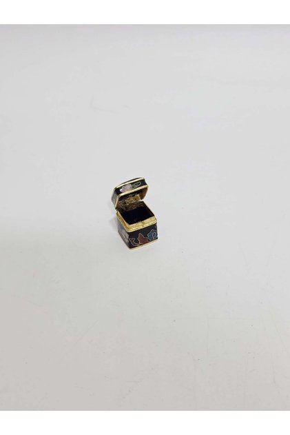 Antika Cloisonne Minyatür Kutu 2x2cm 090