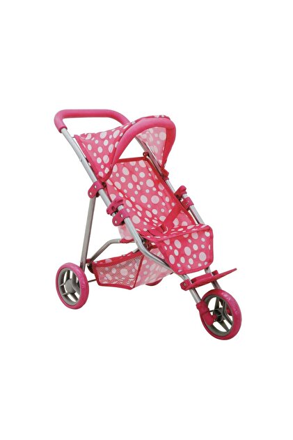 Carucior pliabil cu 3 roti pentru papusi, Melobo, Buline