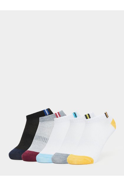 Pack of 5 - Contrast Detail Ankle Socks