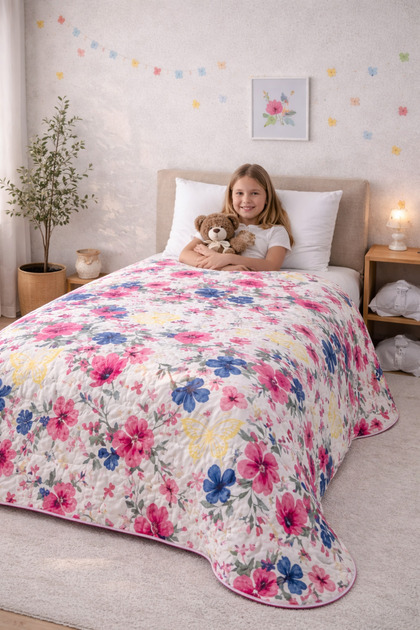 Laila Quilted Cotton Lu Single 160 X 230 cm Multi-Purpose Bedspread / Piqué