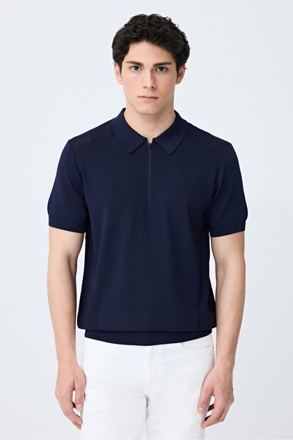 Slim Fit Lacivert Triko