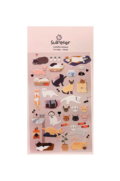 Kore Suatelier Design Sticker Çıkartma - meow