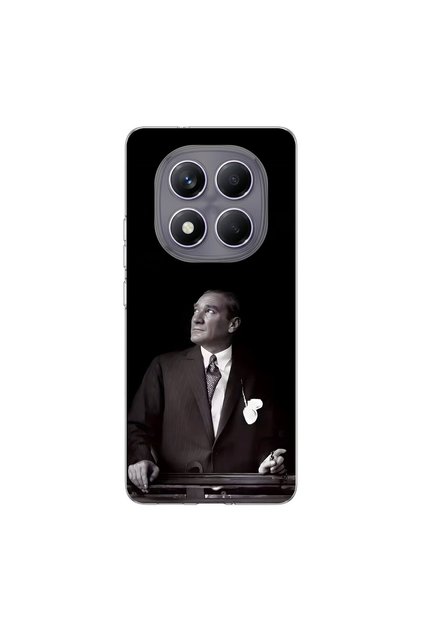Redmi Note 14 Pro Compatible Ataturk 3 Design Transparent Case