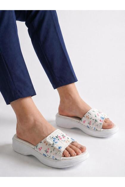 Women's Orthopedic Classic Sole Daily Slippers – Anatomically Supported Heel Spur 00109 Floral Summer Style