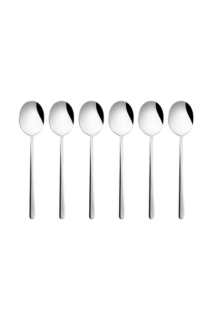 Bead 6 Parça 18/10 Paslanmaz Çelik Yemek Kaşığı Seti Platin