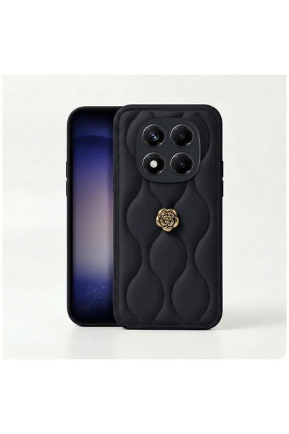 Xiaomi Redmi Note 14 Pro Compatible Case Zebana Camellia Leather Case Black