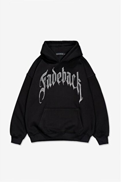 Fadeback Rhinestones Goth Oversize Hoodie - Fiyatı, Yorumları