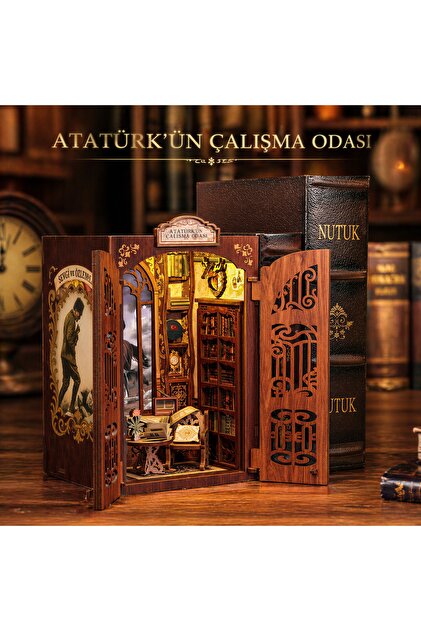 【eco】23冊セット Emirgan Atatürk Çalışma Odası Mini Kitap Evi – DIY Book Nook Kit