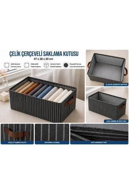 1 Piece Drawer, Cabinet Organizer, Steel Edge Frame Supported, Tear-Resistant, Non-Stretch Fabric Storage Bag