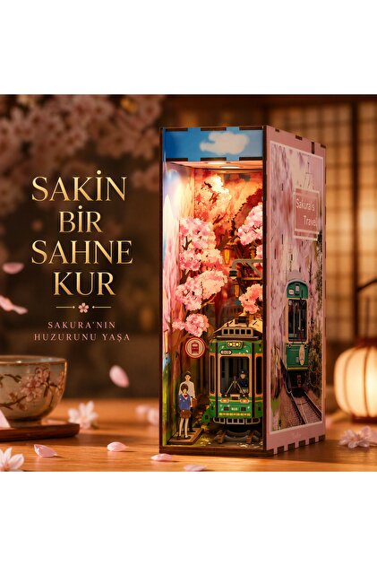 Emirgan Sakura Seyahati – Mini Ahşap Book Nook – Kendin Yap Japon